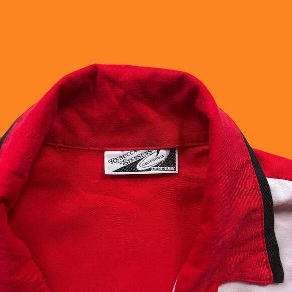 Rebecca Stessens 80s geometric colorblock appliqué blouse L - Picture 3 of 7